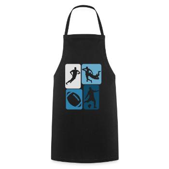 Rugby retro rugby ball - Cooking Apron - black - Front - AI Model Male 185 dark (185cm)