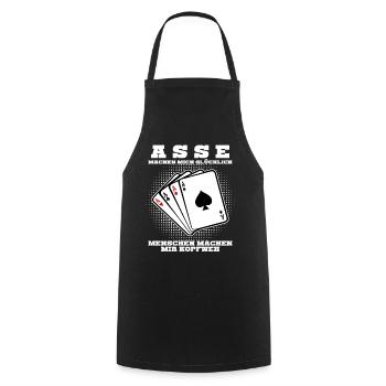 Poker Pokerspieler Pokerkarten - Kochschürze - Schwarz - Vorne - AI Model Male 185 dark (185cm)