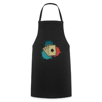 Poker Poker Cards Retro Poker Player - Tablier de cuisine - noir - Devant - AI Model Male 185 dark (185cm)
