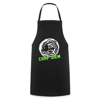 Pêcheur Carpe Diem Carpe Pêcheur - Tablier de cuisine - noir - Devant - AI Model Male 185 dark (185cm)