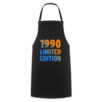 1990's Limited Edition Birthday Gift Wife Husband - Cooking Apron - black - Front - AI Model Male 185 dark (185cm)