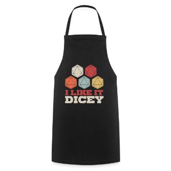 RPG D20 Dice Tabletop Role-playing Game - Cooking Apron - black - Front - AI Model Male 185 dark (185cm)