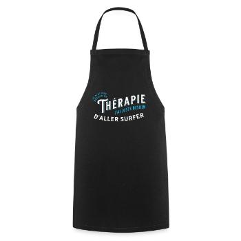 Surf Idée Cadeau Pour Surfeur Citation Humour - Tablier de cuisine - noir - Devant - AI Model Male 185 dark (185cm)