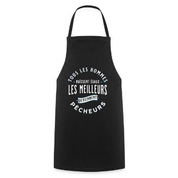 Pêche Cadeau pour Pêcheur Sport Citation Humour - Tablier de cuisine - noir - Devant - AI Model Male 185 dark (185cm)