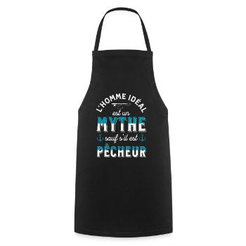 Pêche Cadeau pour Pêcheur Sport Citation Humour - Tablier de cuisine - noir - Devant - AI Model Male 185 dark (185cm)