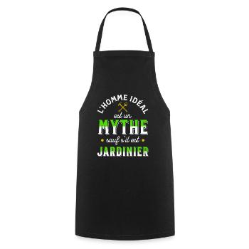 Jardin idée cadeau pour Jardinier Potager Citation - Tablier de cuisine - noir - Devant - AI Model Male 185 dark (185cm)