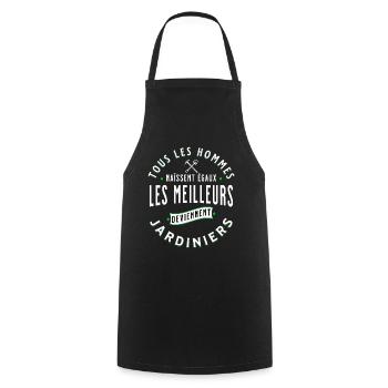 Jardin idée cadeau pour Jardinier Potager Citation - Tablier de cuisine - noir - Devant - AI Model Male 185 dark (185cm)