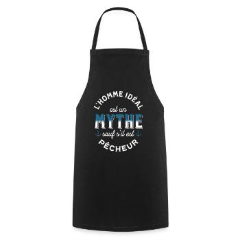 Pêche Cadeau pour Pêcheur Sport Citation Humour - Tablier de cuisine - noir - Devant - AI Model Male 185 dark (185cm)