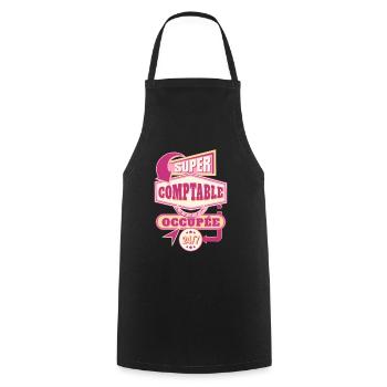Cadeau pour Comptable Idée Cadeau Métier Humour - Tablier de cuisine - noir - Devant - AI Model Male 185 dark (185cm)