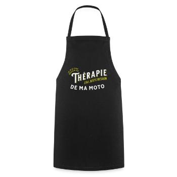 Moto Idée Cadeau pour Motard Citation Humour - Tablier de cuisine - noir - Devant - AI Model Male 185 dark (185cm)