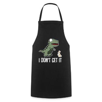 T. rex et lapin Tyrannosaurus rex - Tablier de cuisine - noir - Devant - AI Model Male 185 dark (185cm)