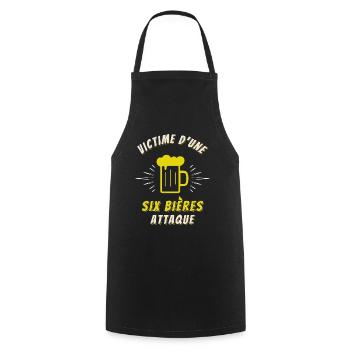 Apéro Idée Cadeau Bière Alcool Apéritif Cocktail - Tablier de cuisine - noir - Devant - AI Model Male 185 dark (185cm)