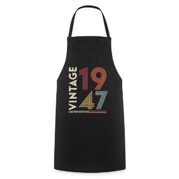 Vintage 1947 Limited edition - Cooking Apron - black - Front - AI Model Male 185 dark (185cm)
