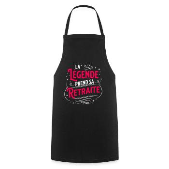 Retraite cadeau de Départ pour Retraitée Carrière - Tablier de cuisine - noir - Devant - AI Model Male 185 dark (185cm)