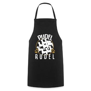 Pudel Rudel - Kochschürze - Schwarz - Vorne - AI Model Male 185 dark (185cm)
