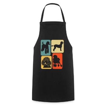 Pudel Retro Hunde - Kochschürze - Schwarz - Vorne - AI Model Male 185 dark (185cm)