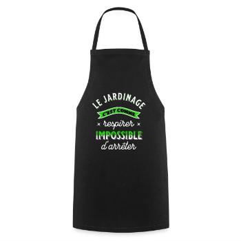 Jardin idée cadeau pour Jardinier Potager Citation - Tablier de cuisine - noir - Devant - AI Model Male 185 dark (185cm)