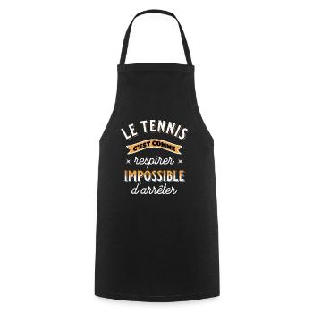 Tennis cadeau pour Tennisman rigolo Drôle Citation - Tablier de cuisine - noir - Devant - AI Model Male 185 dark (185cm)