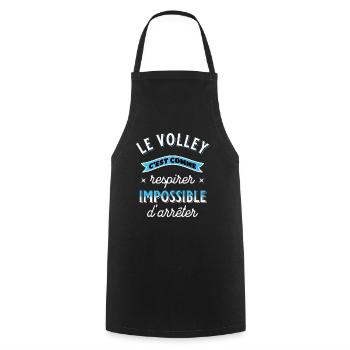 Volley Ball Cadeau Drôle Rigolo Citation Sport - Tablier de cuisine - noir - Devant - AI Model Male 185 dark (185cm)