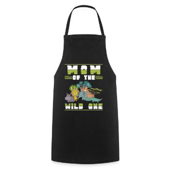 Zoo Mama Boys Birthday Girl Family - Cooking Apron - black - Front - AI Model Male 185 dark (185cm)