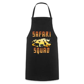 Safari Lovers Boys Girls Zoo Animals - Cooking Apron - black - Front - AI Model Male 185 dark (185cm)