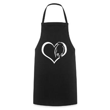 Budgerigar Heart Budgerigars - Cooking Apron - black - Front - AI Model Male 185 dark (185cm)