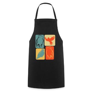 Budgerigar Vintage Budgerigars - Cooking Apron - black - Front - AI Model Male 185 dark (185cm)