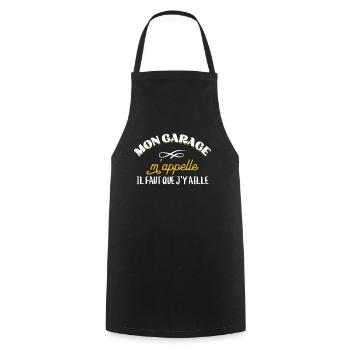 Mécanicien cadeau pour Garagiste Bricoleur Rigolo - Tablier de cuisine - noir - Devant - AI Model Male 185 dark (185cm)