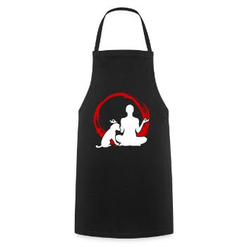 Chiens de méditation de chien de yoga - Tablier de cuisine - noir - Devant - AI Model Male 185 dark (185cm)