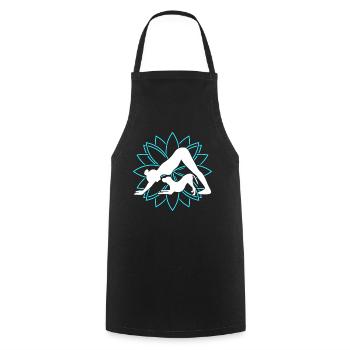 Yoga Chien Méditation Chien Fleur de Lotus - Tablier de cuisine - noir - Devant - AI Model Male 185 dark (185cm)