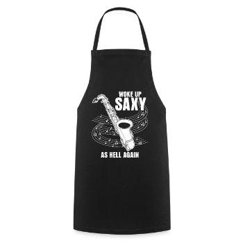 Saxophoniste Jazz Musique Saxophones Saxy - Tablier de cuisine - noir - Devant - AI Model Male 185 dark (185cm)
