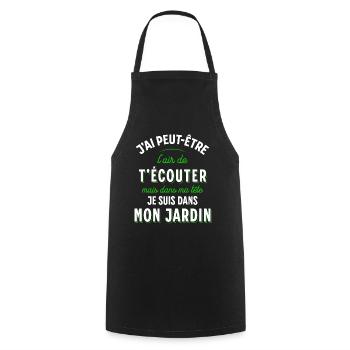 Jardin Cadeau pour Jardinier Potager Rigolo Humour - Tablier de cuisine - noir - Devant - AI Model Male 185 dark (185cm)