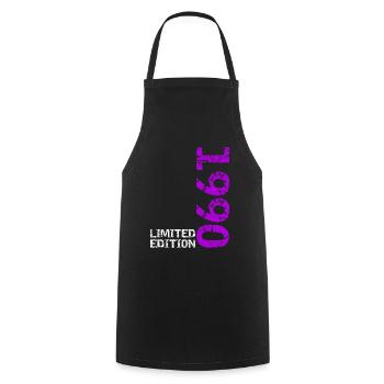 1990's Limited Edition Birthday Gift Wife Husband - Cooking Apron - black - Front - AI Model Male 185 dark (185cm)