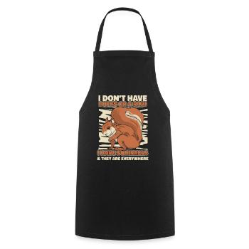 Squirrel Animal Rodent - Cooking Apron - black - Front - AI Model Male 185 dark (185cm)