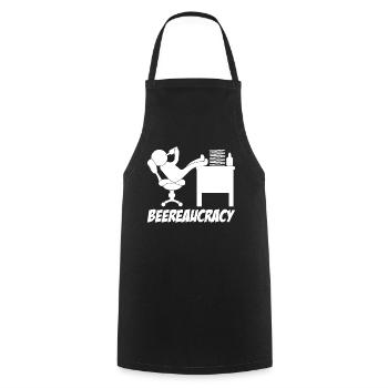 Beer drinking in the office - Cooking Apron - black - Front - AI Model Male 185 dark (185cm)