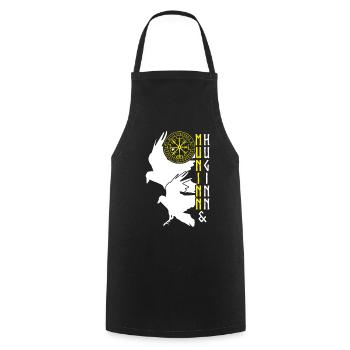 Rabe Vegvisir Wikinger Raben - Kochschürze - Schwarz - Vorne - AI Model Male 185 dark (185cm)