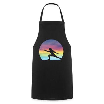 Women's Fencer Silhouette Girls Cute Fencing Lover - Cooking Apron - black - Front - AI Model Male 185 dark (185cm)