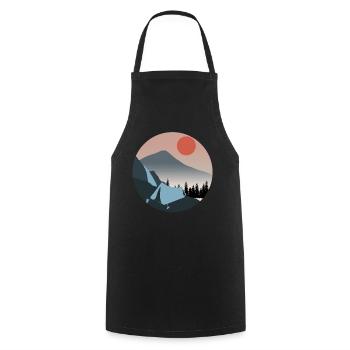Hiking Outdoor Camping Trekking - Cooking Apron - black - Front - AI Model Male 185 dark (185cm)