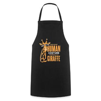 Girafe Animal Afrique Girafes - Tablier de cuisine - noir - Devant - AI Model Male 185 dark (185cm)