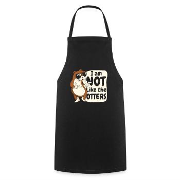 Otter sea otter - Cooking Apron - black - Front - AI Model Male 185 dark (185cm)