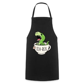 Tea-Rex Niedliche T-Rex Dinosaurier Liebhaber Kawaii Lustig - Kochschürze - Schwarz - Vorne - AI Model Male 185 dark (185cm)