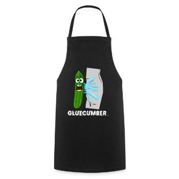 Cucumber with glue Gluecumber cucumbers - Cooking Apron - black - Front - AI Model Male 185 dark (185cm)