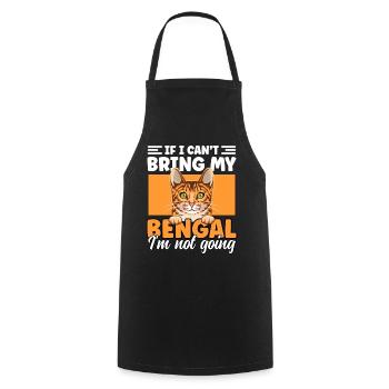 If I Cant Bring My Bengal Cat I'm Not Going Funny - Cooking Apron - black - Front - AI Model Male 185 dark (185cm)