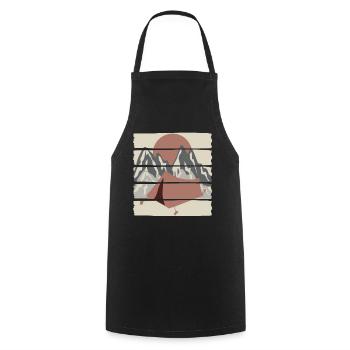 Mountaineering Hiking Trekking Camping - Cooking Apron - black - Front - AI Model Male 185 dark (185cm)