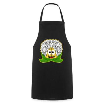 Maïs soufflé - Tablier de cuisine - noir - Devant - AI Model Male 185 dark (185cm)