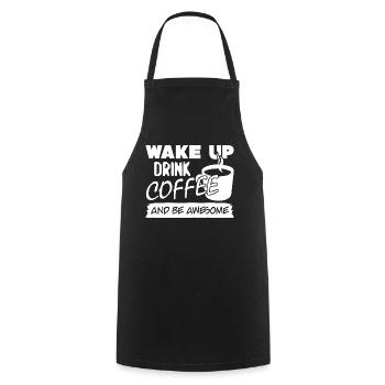 Buvez du café et soyez génial - Tablier de cuisine - noir - Devant - AI Model Male 185 dark (185cm)