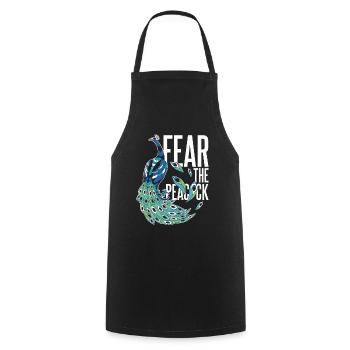 Paon Oiseau Animal Paons - Tablier de cuisine - noir - Devant - AI Model Male 185 dark (185cm)