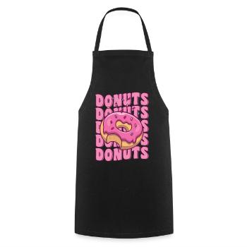 Groovy Pink Donut Squad Saupoudrer Donut Lover - Tablier de cuisine - noir - Devant - AI Model Male 185 dark (185cm)