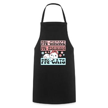 Pro-Choix Féminisme Amoureux des chats Félin - Tablier de cuisine - noir - Devant - AI Model Male 185 dark (185cm)