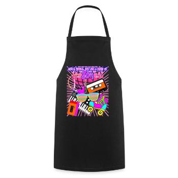 Années 80 Soirée Disco Années 80 - Tablier de cuisine - noir - Devant - AI Model Male 185 dark (185cm)
